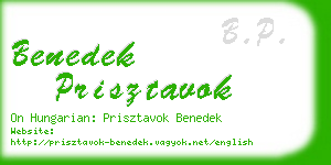 benedek prisztavok business card